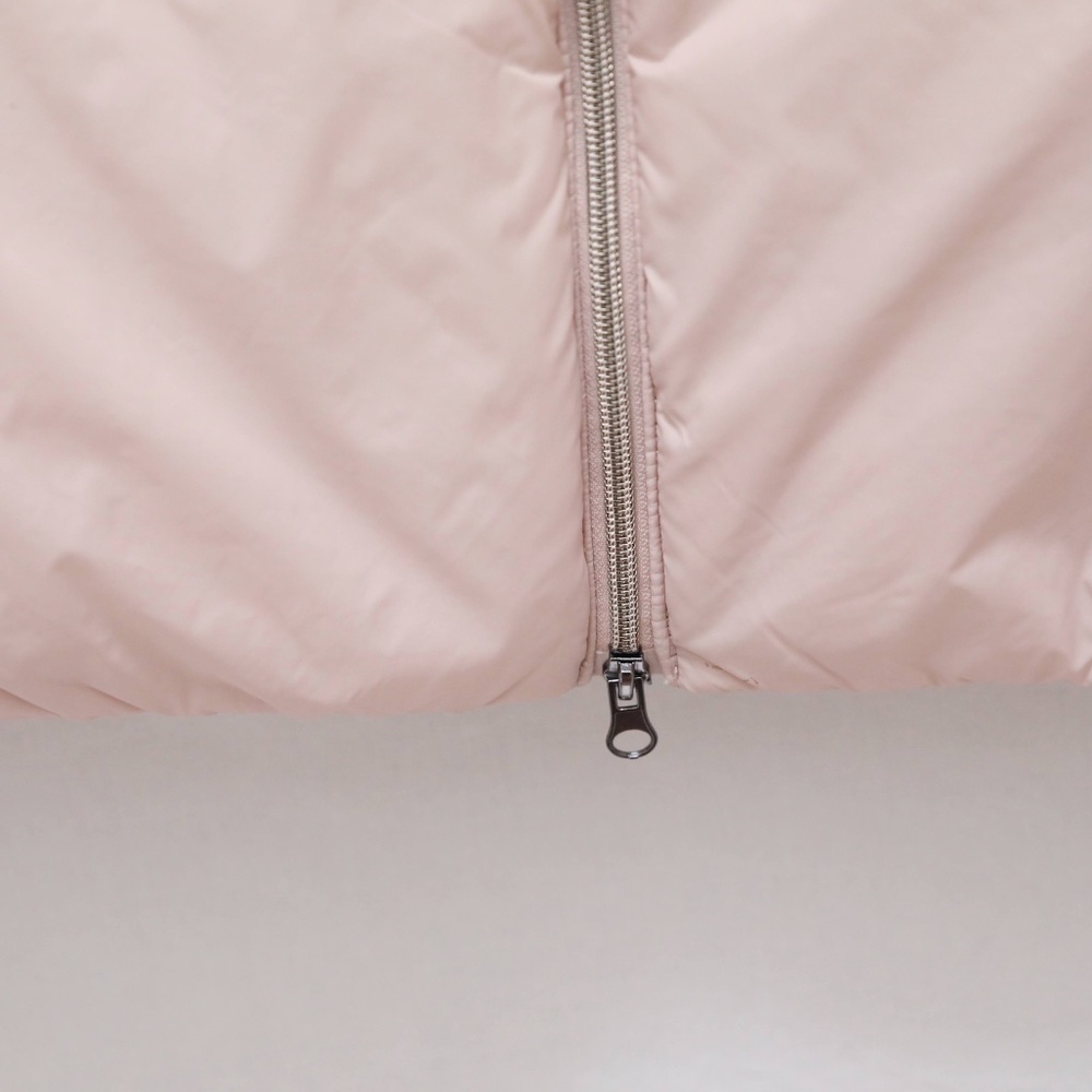 Samoon puffer vest warm pastel pink beaded collar 22 fall winter 52 sleeveless - Picture 6 of 7